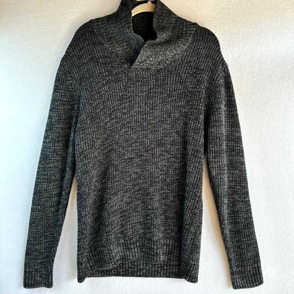 Carbon Sweater Mens Size XL Gray Heathered High Neck Casual Lagenlook Office - Picture 1 of 13
